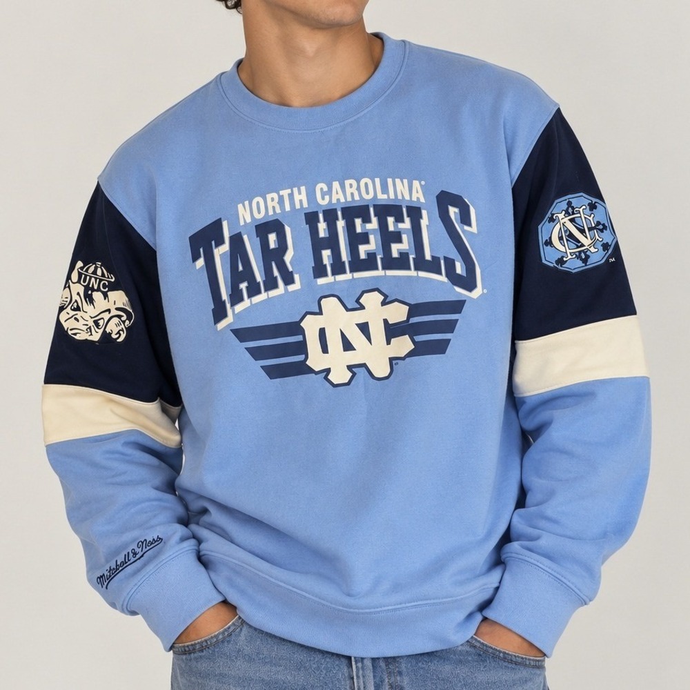 Mitchell & Ness North Carolina Tar Heels College UNC All Over Crew 3.0 XL